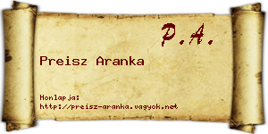 Preisz Aranka névjegykártya