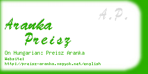 aranka preisz business card